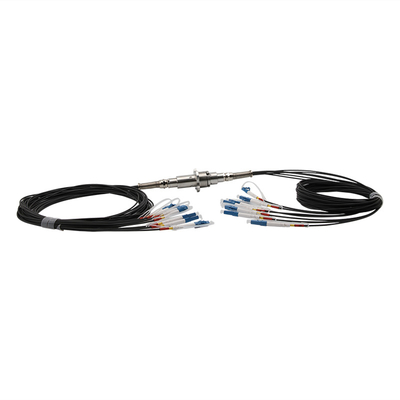 Pigtails on both ends mini slip ring, IP65 or IP67 300rpm 23dBm, installation diameter is only 20mm, 3-channel optical fiber